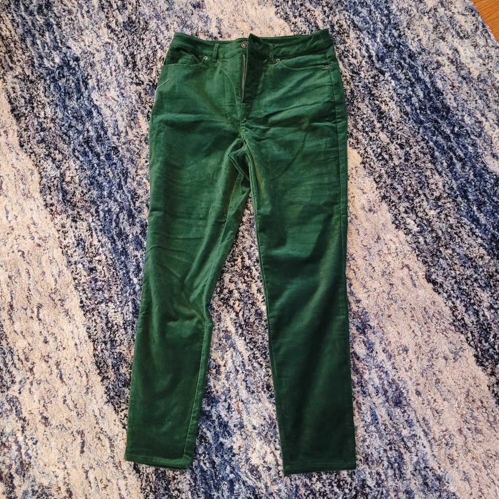 ModCloth green velveteen pants NWT